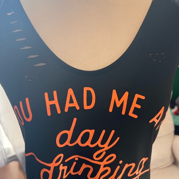 Summer Sleeveless “You had me at day drinking” distressed dress . NWOT ( XL) - Picture 4 of 5